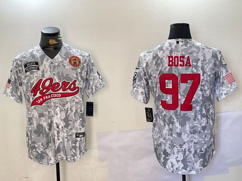 Men San Francisco 49ers #97 Bosa Nike Arctic Camo 2024 Salute to Service Limited NFL Jersey style 3->san francisco 49ers->NFL Jersey